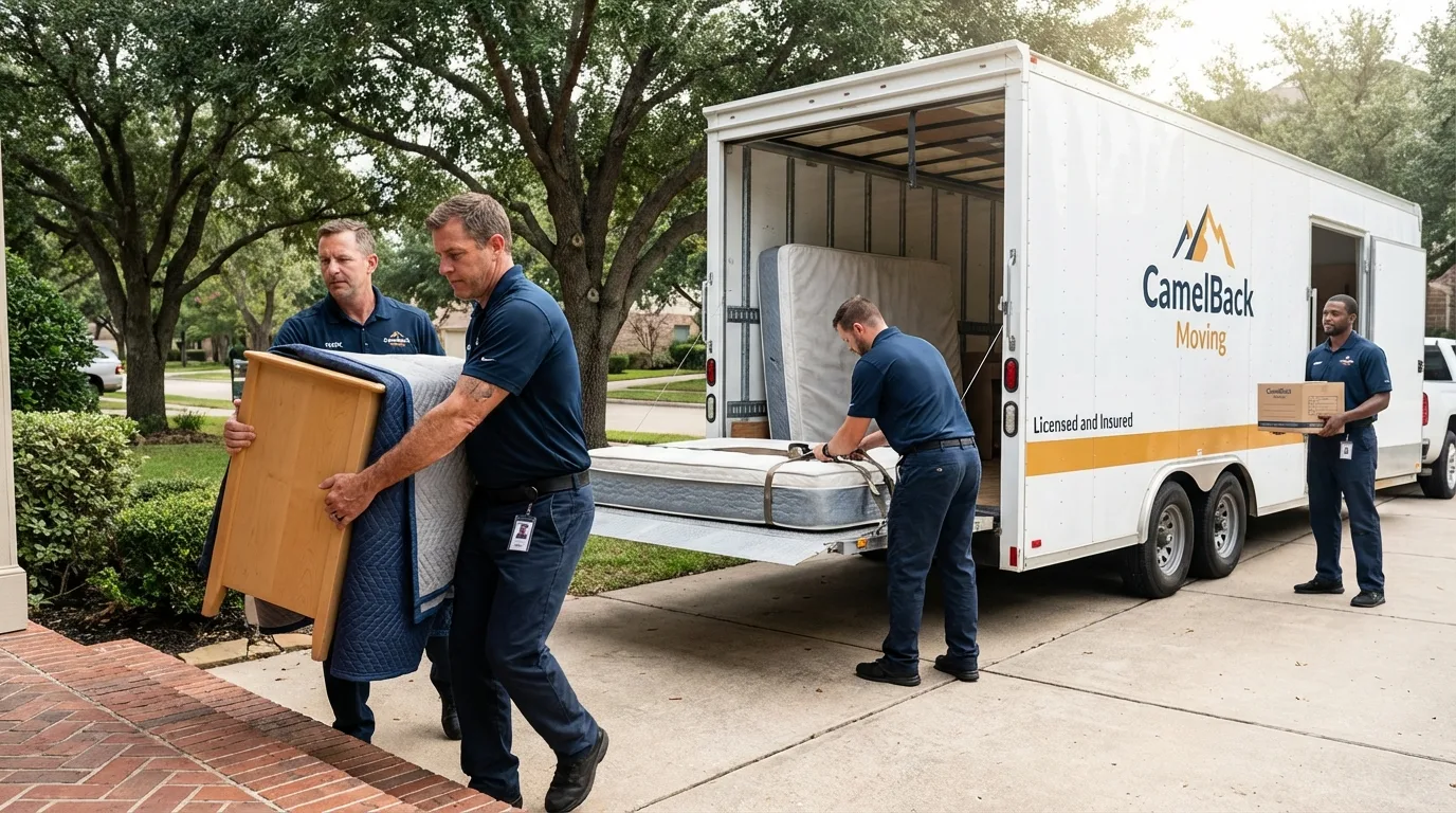 Crew loading residential truck for cross-state move from Lyndhurst, VA